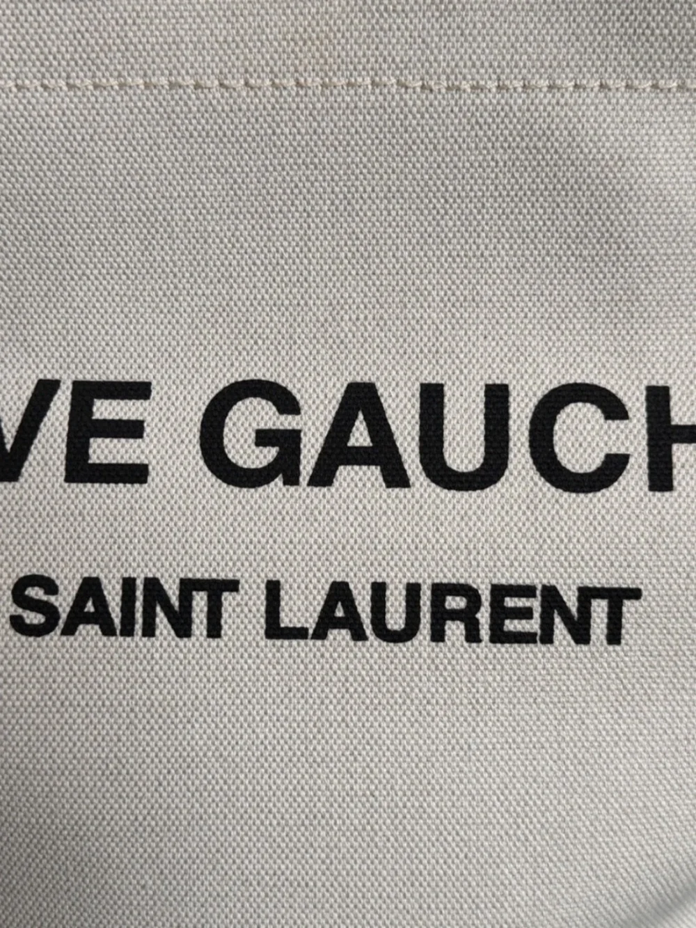 Saint Laurent YSL Rive Gauche Canvas Logo Leather Tote Shoulder Bag - Picture 10 of 15